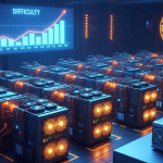 Bitcoin mining difficulty reaches a new record, increasing pressure on miner profitability and fueling centralization concerns.