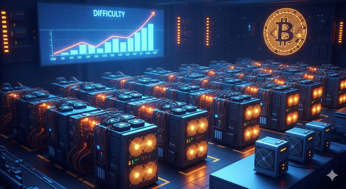 Bitcoin mining difficulty reaches a new record, increasing pressure on miner profitability and fueling centralization concerns.