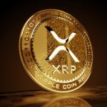 A high-quality rendering of a golden Ripple (XRP) coin, dramatically lit against a dark background. The image represents the digital asset that is the subject of a 2025 article about its significant price recovery and trader speculation.