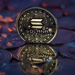 A physical Solana (SOL) coin is pictured, representing the cryptocurrency that recently gained a Fidelity listing but is facing price resistance near $195, with critical support at $188 looming, as detailed in the October 2025 article.